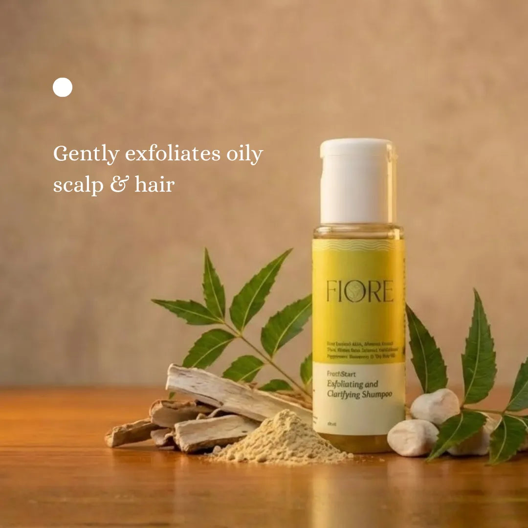 Fiore Mini exfoliating shampoo best skincare products for beginners