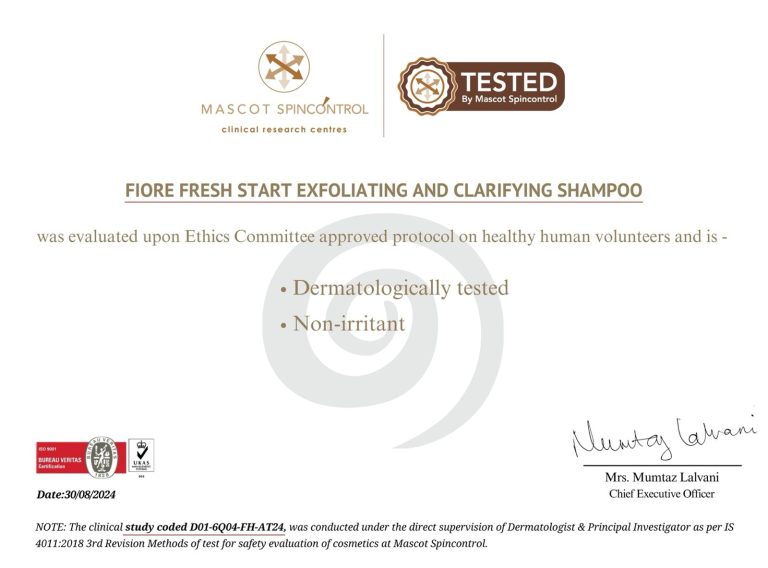 Fiore Certificates 2 best skincare products in india