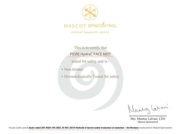 Fiore Certificates 4 best skincare products in india