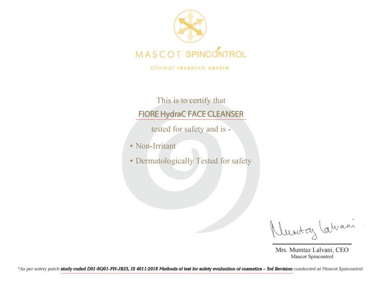 Fiore Certificates 5 best skincare products in india